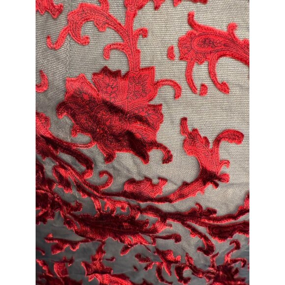 VTG Chicos Silk Velvet Burnout Top Blouse Tunic Sheer Lg Whimsigoth grunge Y2K - Picture 8 of 16